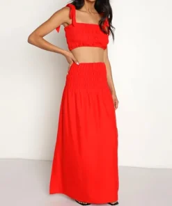 Charlie Holiday Skirts>Marsha Maxi Skirt Fiery Orange