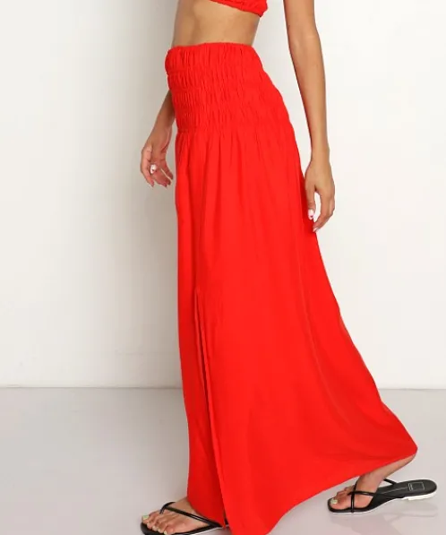 Charlie Holiday Skirts>Marsha Maxi Skirt Fiery Orange