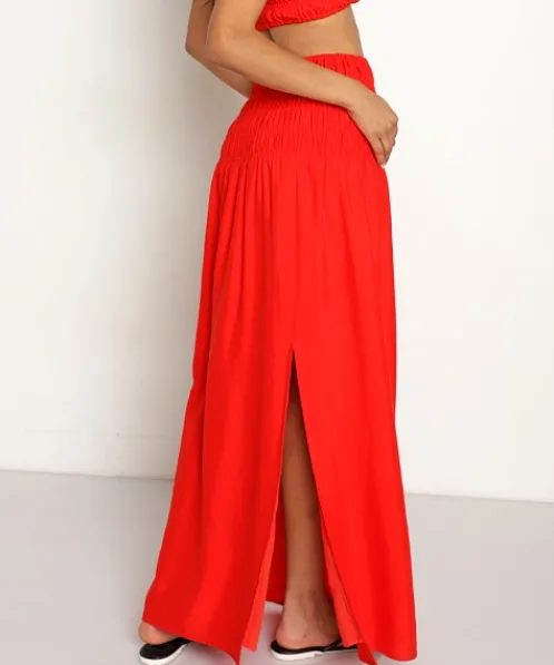 Charlie Holiday Skirts>Marsha Maxi Skirt Fiery Orange