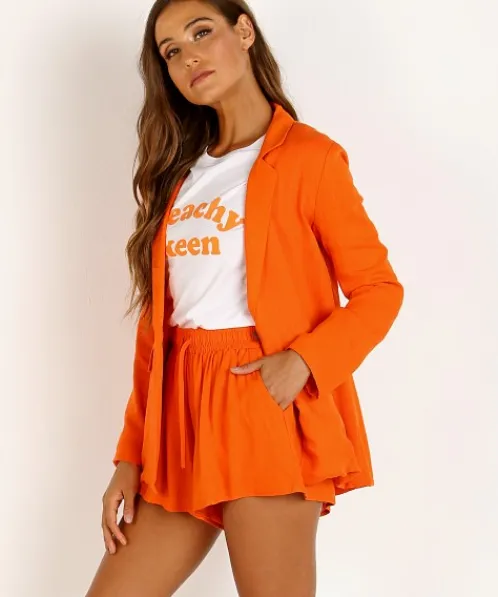 Charlie Holiday Jackets>Morgan Jacket Tangerine