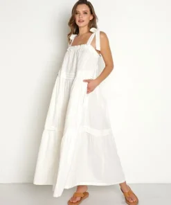 Cleobella Dresses>Abigail Ankle Dress Ivory