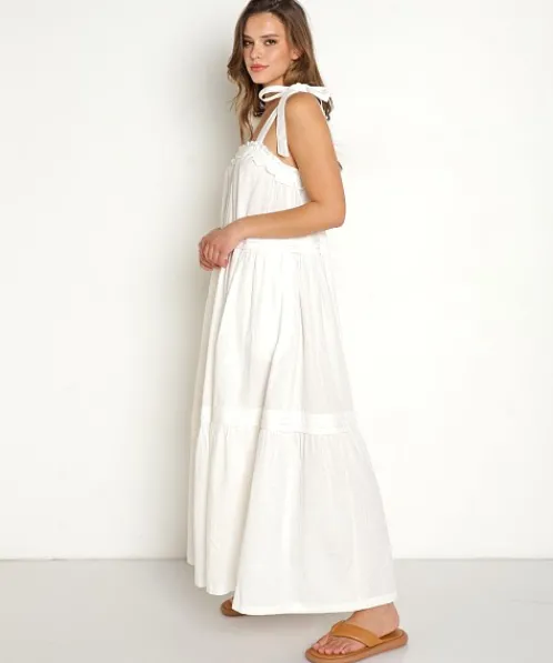 Cleobella Dresses>Abigail Ankle Dress Ivory