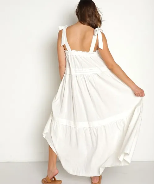 Cleobella Dresses>Abigail Ankle Dress Ivory