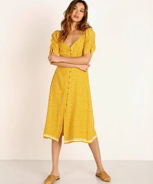 Cleobella Dresses>Amarilis Midi Dress Marigold