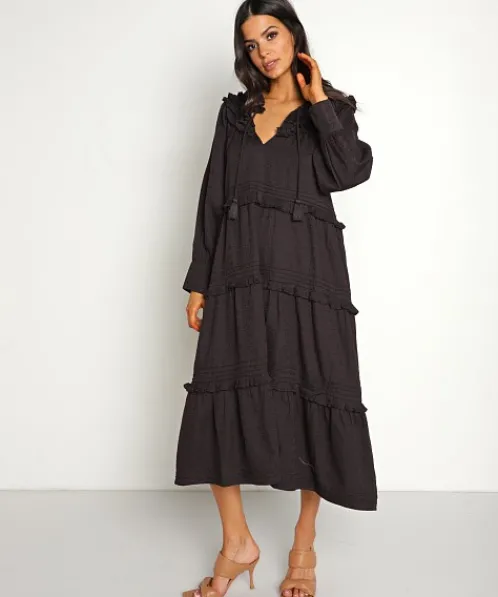 Cleobella Dresses>Briar Midi Dress Black