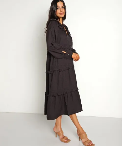 Cleobella Dresses>Briar Midi Dress Black