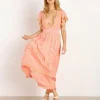 Cleobella Dresses>Camelia Dress Guava