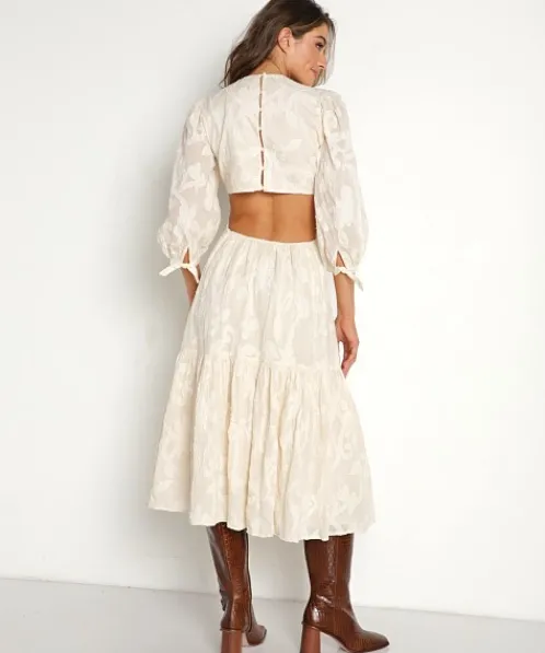 Cleobella Dresses>Celeste Midi Dress Ivory