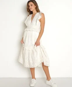 Cleobella Dresses>Cherie Midi Dress Ivory