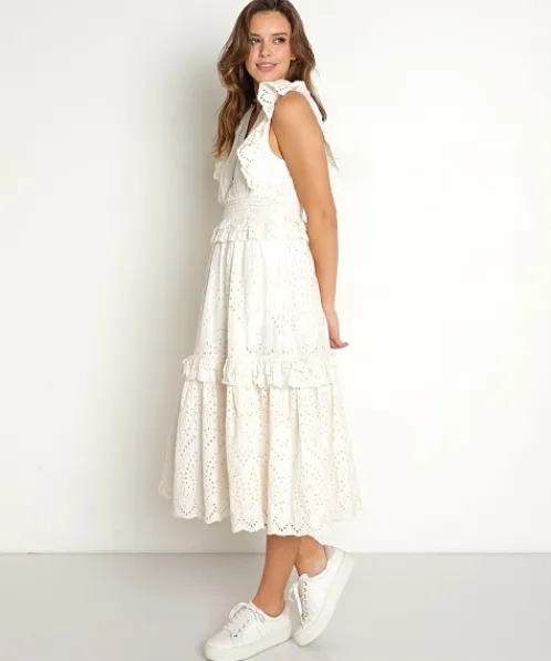 Cleobella Dresses>Cherie Midi Dress Ivory
