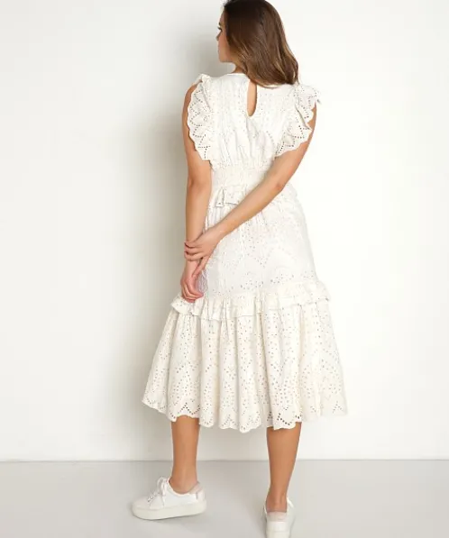 Cleobella Dresses>Cherie Midi Dress Ivory