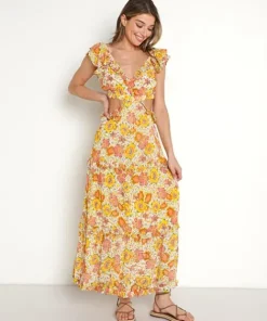 Cleobella Dresses>Clara Ankle Dress Lucis Floral Print
