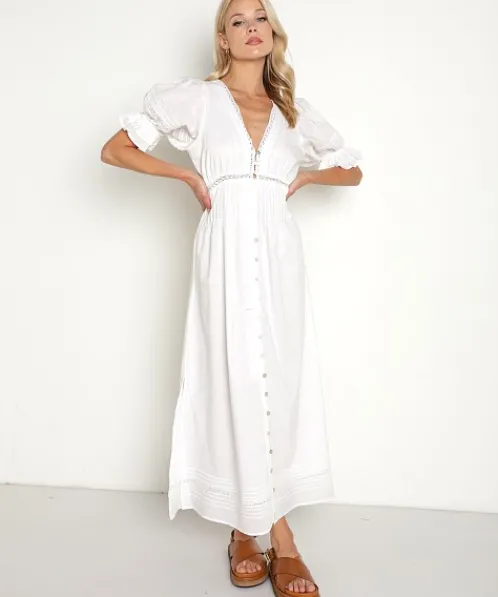 Cleobella Dresses>Emerson Ankle Dress White
