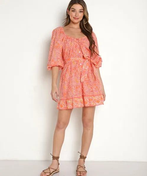 Cleobella Dresses>Grace Mini Dress Blossom Block Print
