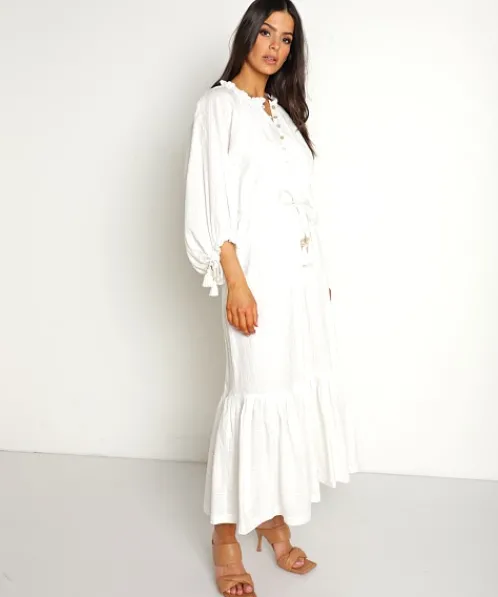 Cleobella Dresses>Hilo Kaftan Dress Ivory Dobby