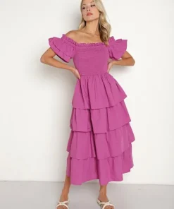Cleobella Dresses>Kaiya Midi Dress Azalea