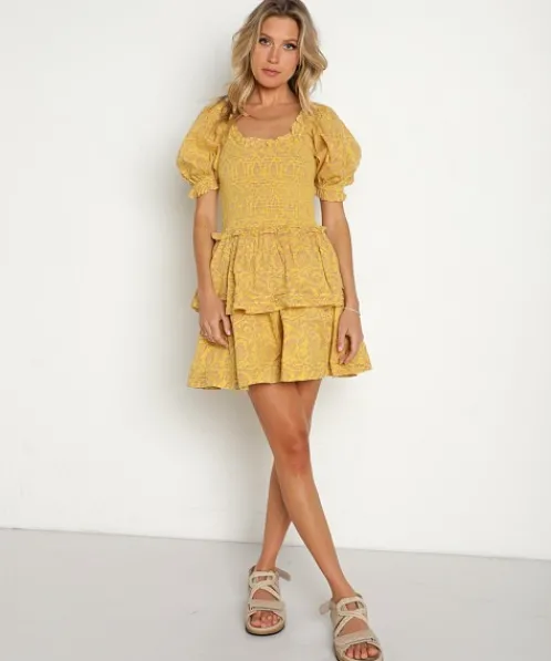 Cleobella Dresses>Luna Mini Dress Camellia Print
