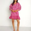 Cleobella Dresses>Magdalena Mini Dress Mix Block Print