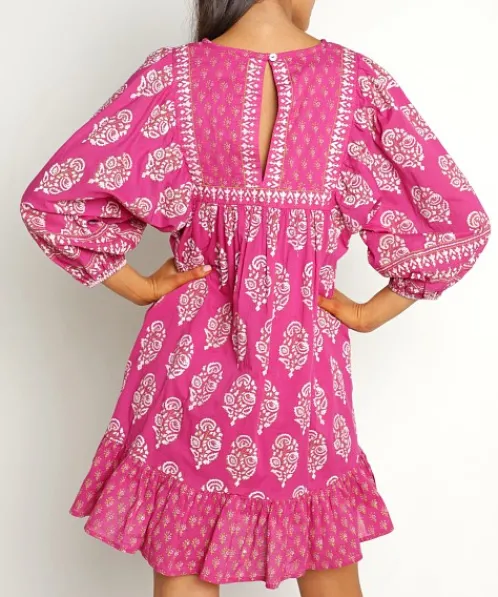 Cleobella Dresses>Magdalena Mini Dress Mix Block Print