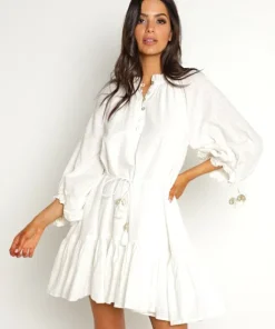 Cleobella Dresses>Marcie Mini Dress Ivory Dobby