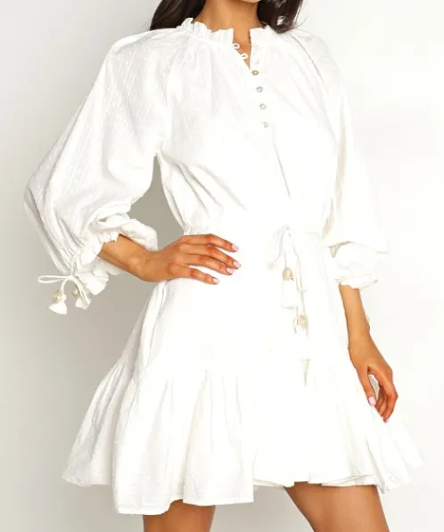 Cleobella Dresses>Marcie Mini Dress Ivory Dobby