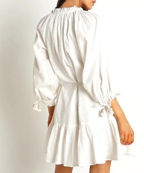 Cleobella Dresses>Marcie Mini Dress Ivory Dobby