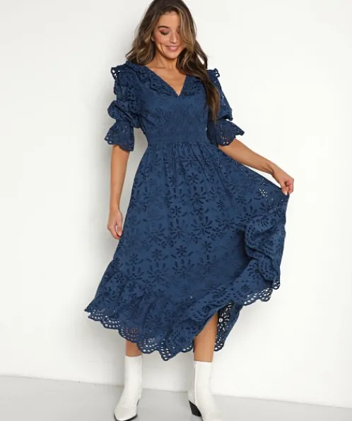 Cleobella Dresses>Milani Ankle Dress Lapis