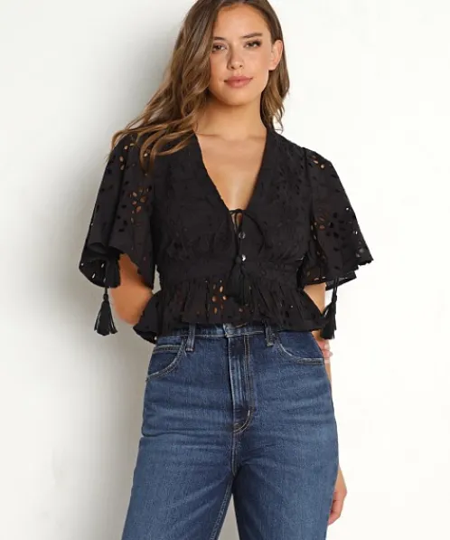 Cleobella Tops>Mira Blouse Black