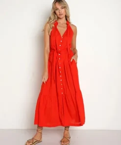Cleobella Dresses>Simone Ankle Dress Cherry