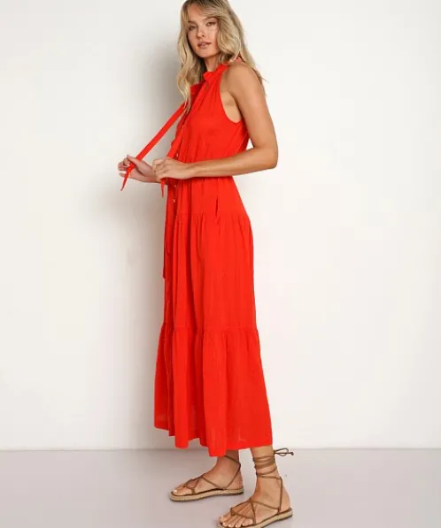 Cleobella Dresses>Simone Ankle Dress Cherry