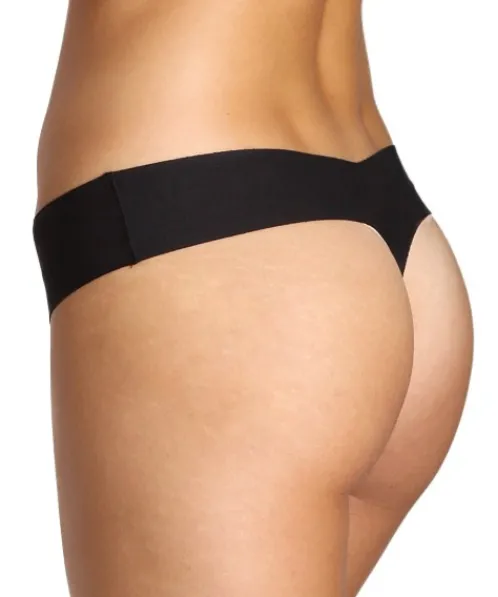 Commando Panties>Cotton Thong Black