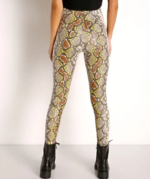 Commando Pants>Faux Animal Legging with Control Neon Snake