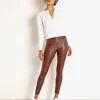 Commando Pants>Faux Leather Legging with Control Brown Croc
