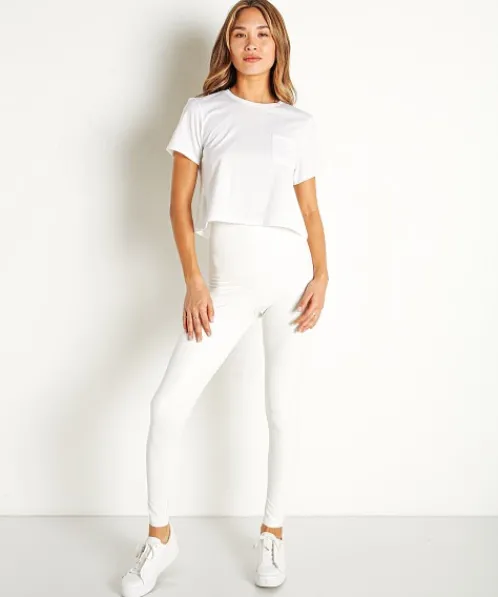 Commando Pants>Faux Leather Legging with Control White