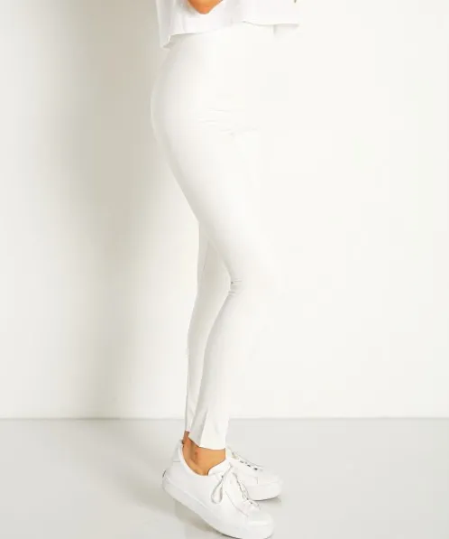 Commando Pants>Faux Leather Legging with Control White
