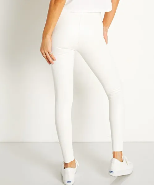 Commando Pants>Faux Leather Legging with Control White