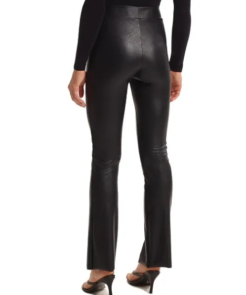 Commando Pants>Faux Leather Slit Front Pant Black