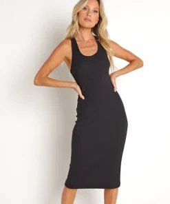 Commando Dresses>Lux Rib Racerback Dress Black
