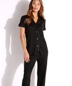 Cosabella Pj Sets>Bella PJ Short Sleeve and Pant Set Black/Black