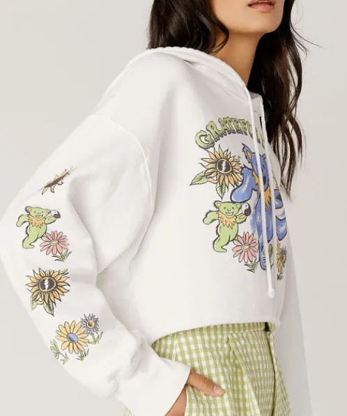 Daydreamer Knits>Grateful Dead Sunshine Daydream Cropped Hoodie