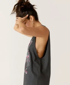 Daydreamer Tops>Kiss Bikers Boyfriend Muscle Tee Vintage Black