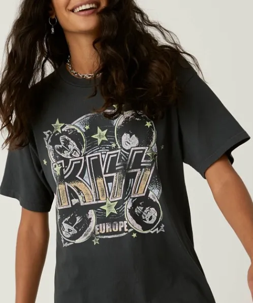 Daydreamer Tops>Kiss Sonic Boom Weekend Tee Vintage Black