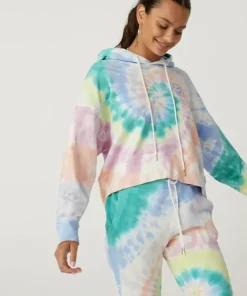 Daydreamer Knits>La Eye Shrunken Hoodie Prismatic Tie Dye