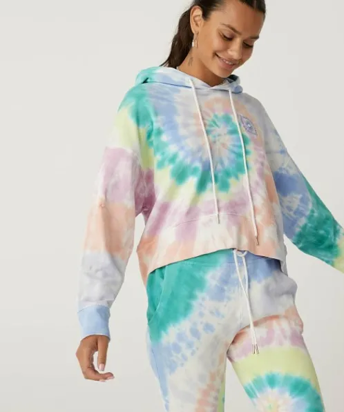 Daydreamer Knits>La Eye Shrunken Hoodie Prismatic Tie Dye