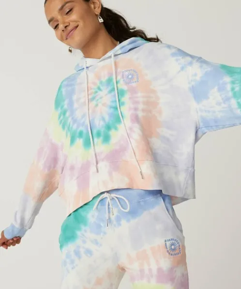 Daydreamer Knits>La Eye Shrunken Hoodie Prismatic Tie Dye