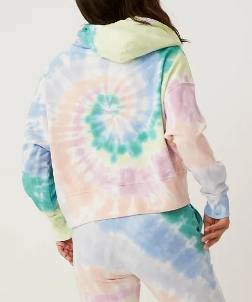 Daydreamer Knits>La Eye Shrunken Hoodie Prismatic Tie Dye