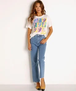Daydreamer Tops>Rolling Stones Urban Jungle Boyfriend Tee Vintage Whi
