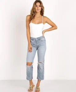 Delacy Bodysuits | Tops>Raven Eyelet Bodysuit White