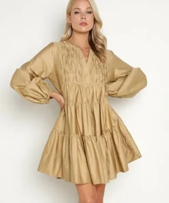 Devotion Dresses>Leros Short Dress Beige