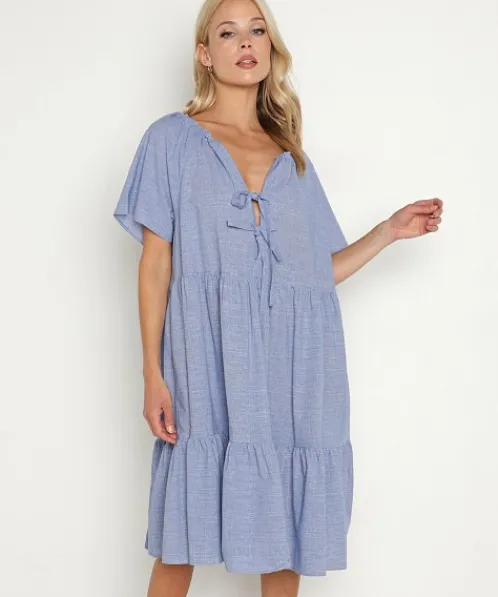 Devotion Dresses>Patmos Short Dress Light Blue